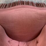 Pink velvet padded toad chair