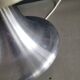 Vintage table lamp with brushed aluminium base - cylinder shade
