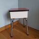 Stool shoeshine chest in formica and chromed metal