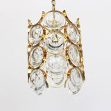 Pair of small golden brass pendants, Sciolari design for Palwa, Germany, 1970s.