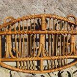Italian rattan coat rack