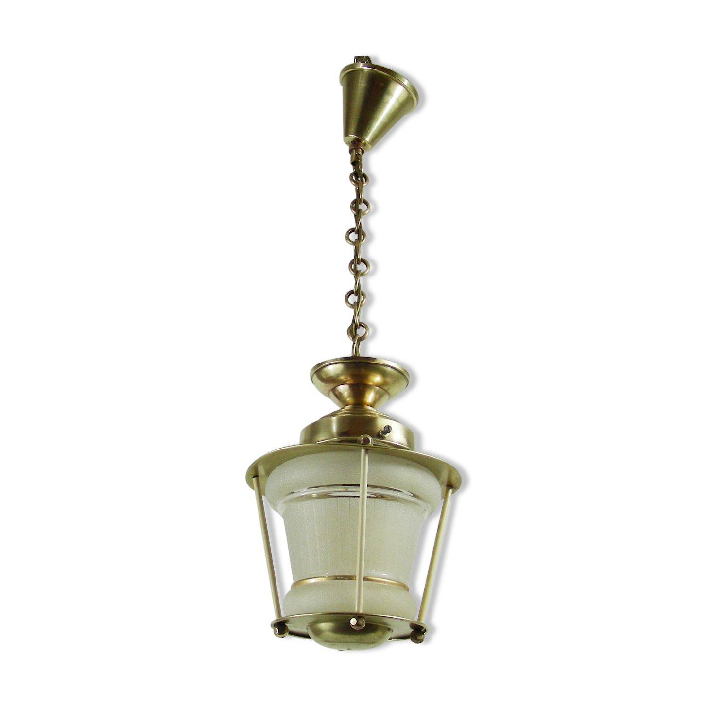 Suspension Lantern brass and glass vestibule