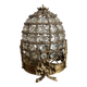 Table lamp in brass, beads and glass pendants
