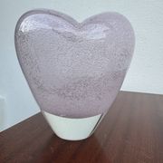 Heart-shaped bubble glass vase from the 1960s.