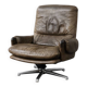 Vintage Mid-Century German Modern Leather Lounge Swivel Chair, 1960s