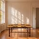 Dining table in stained rattan, bamboo and ceramic - audoux & minet