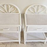 Pair of Vintage Rattan Bedside Tables