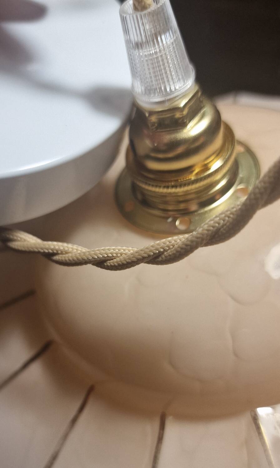 Marbled pink Art Deco glass pendant light