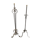 Two wrought iron lamp legs