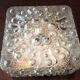 Square ceiling lamp in bubbled glass 60/70s