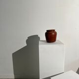 Brutalist ochre terracotta pot