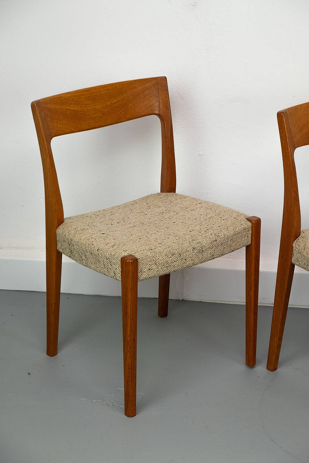 Set of 4 Teak and Wool Dining Chairs by Swegards, Sweden, 1960s