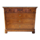 Commode style Louis Philippe en bois et marbre blanc