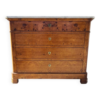 Louis Philippe white marble chest of drawers