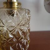 Brass wall lamp and molded glass