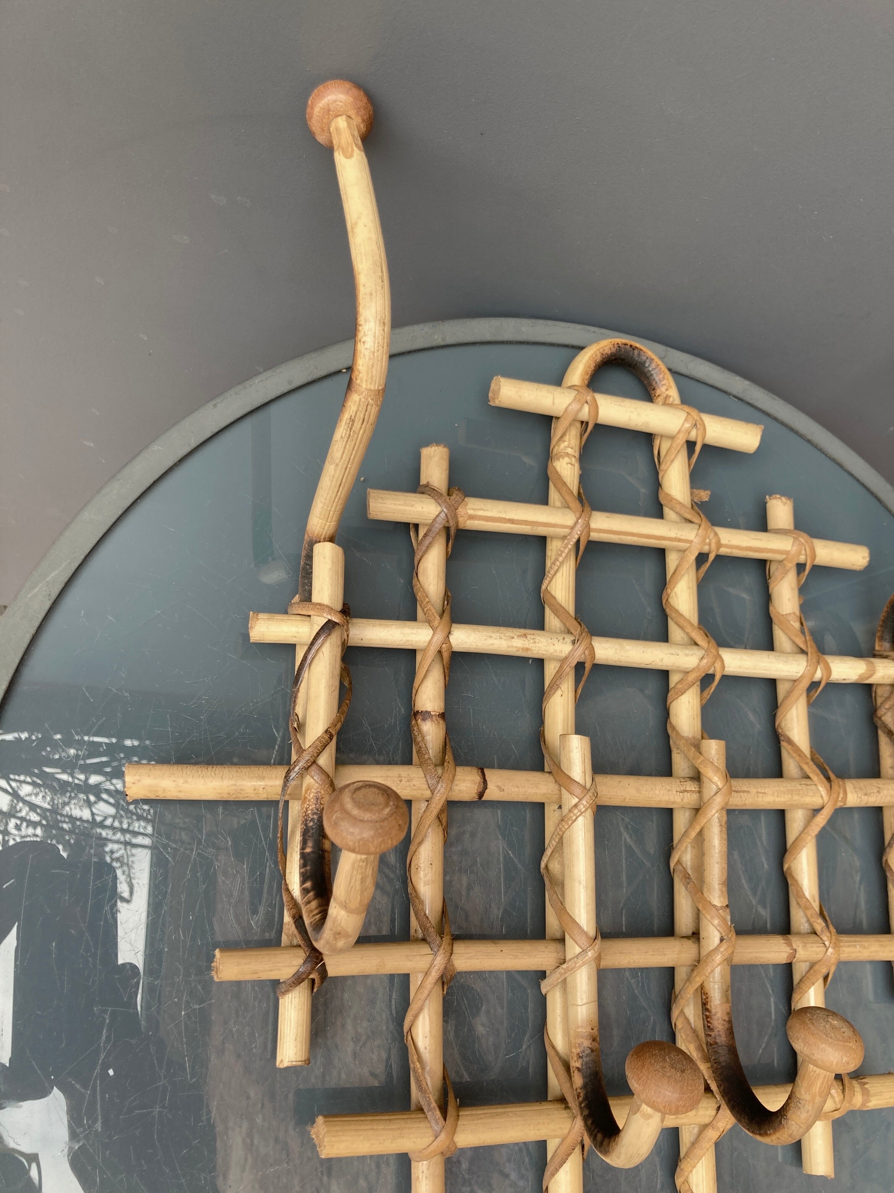 Bamboo wall coat rack