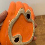 Vintage Orange Ceramic Hand Empty Pocket