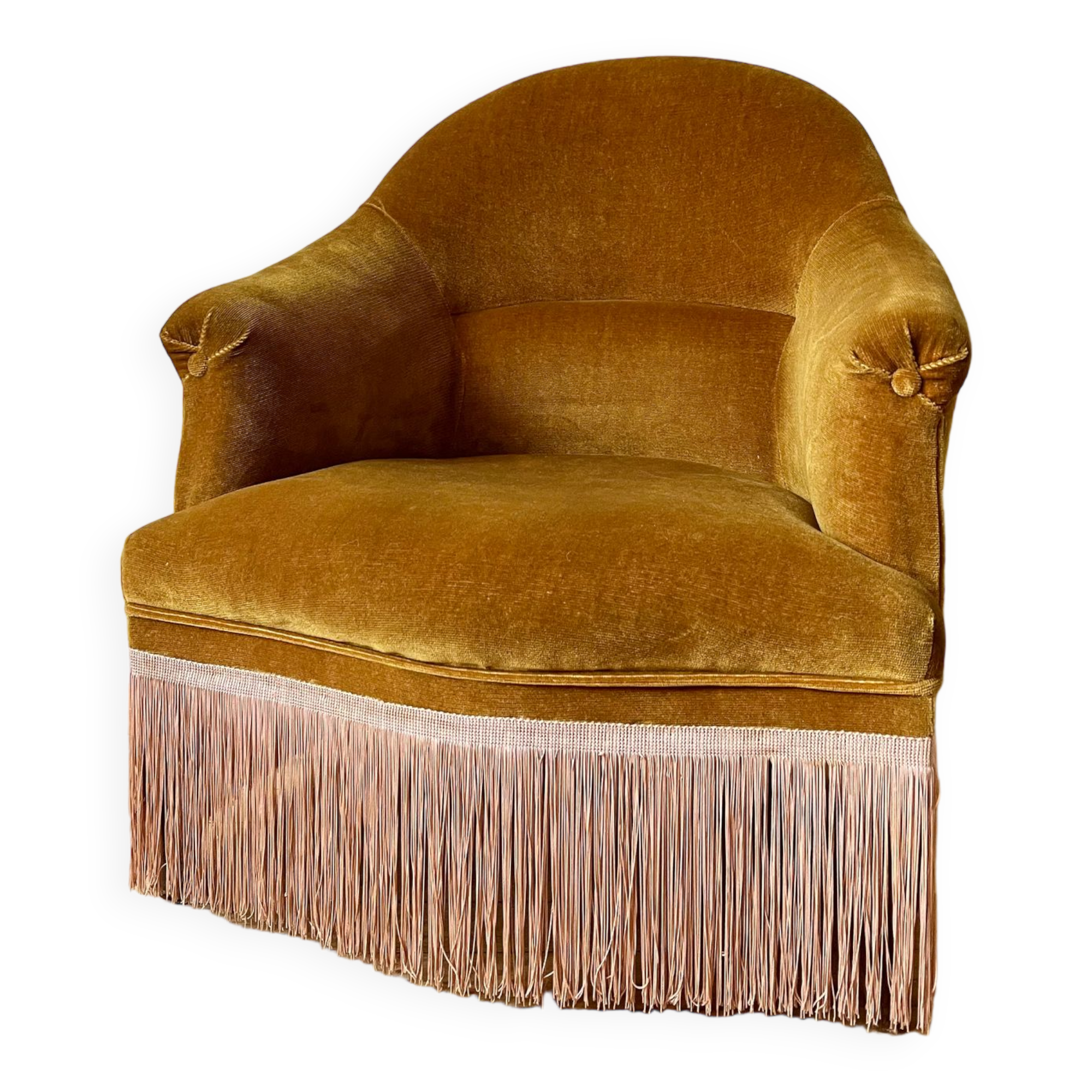 Toad armchair in gold velvet