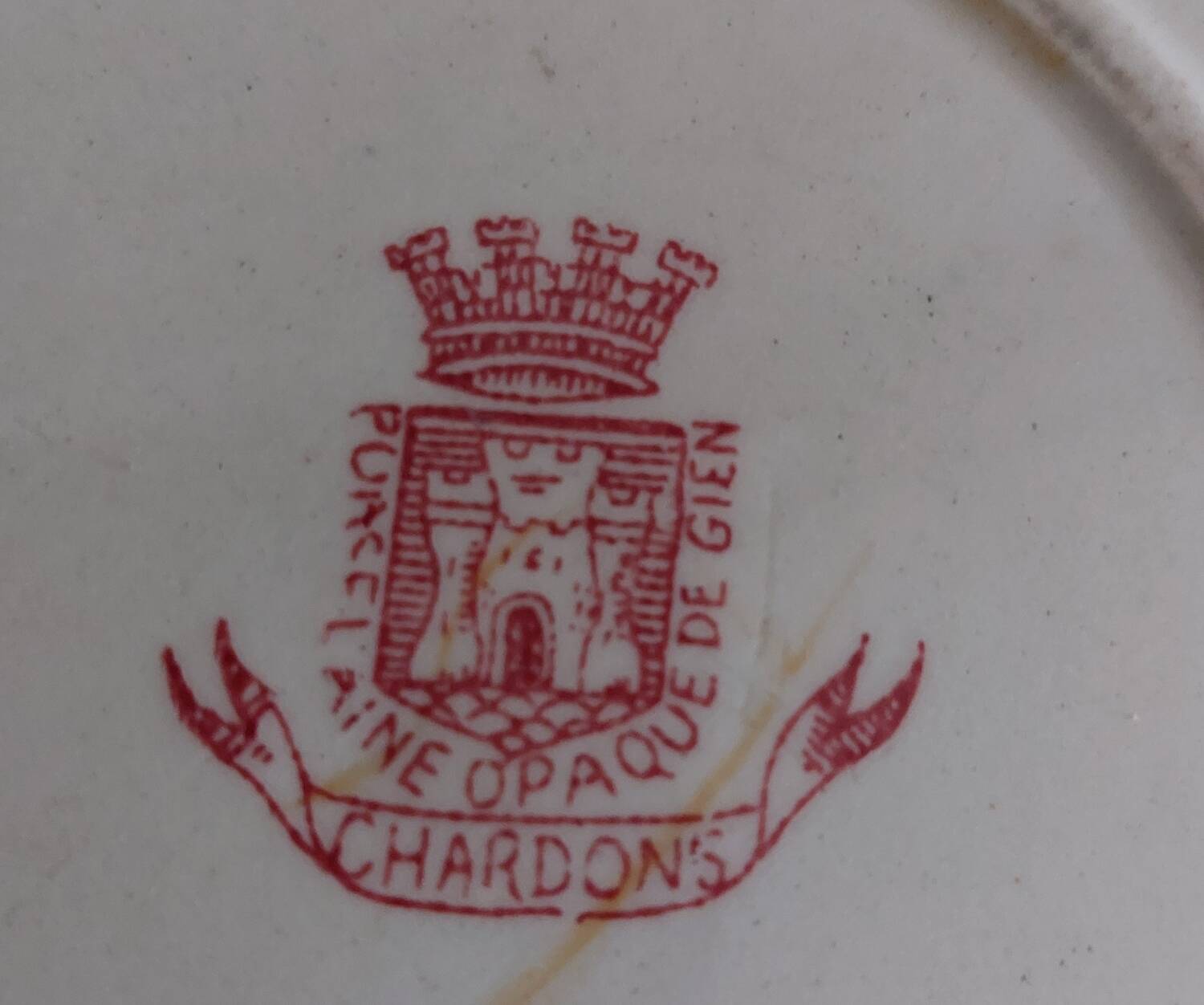 Gien opaque porcelain dish, Chardons service