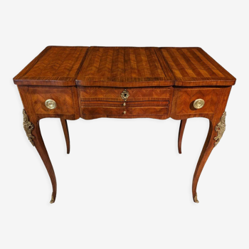 Louis XV style powder in rosewood marquetry