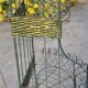 Corner shelf/plant stand in wrought iron and rattan