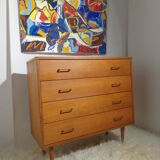 Chest of drawers vintage from the 60s in light wood