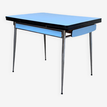 Blue formica table Sogemap 1960
