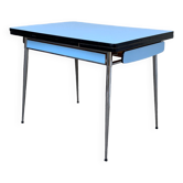 Blue formica table Sogemap 1960