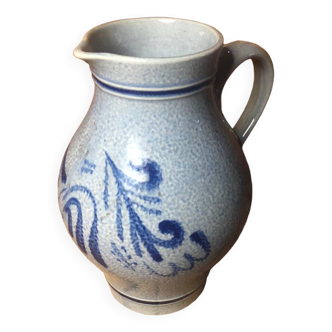 Old Blue Ceramic Pitcher Vintage Blue Decor