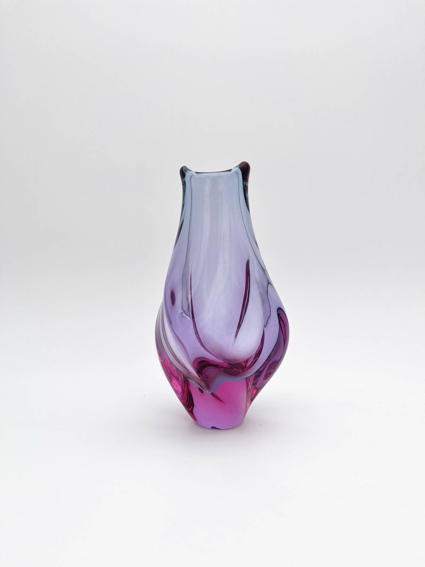 Sommerso Vase Alexandrite Miloslav Klinger ZBS - Vintage Bohemian Glass