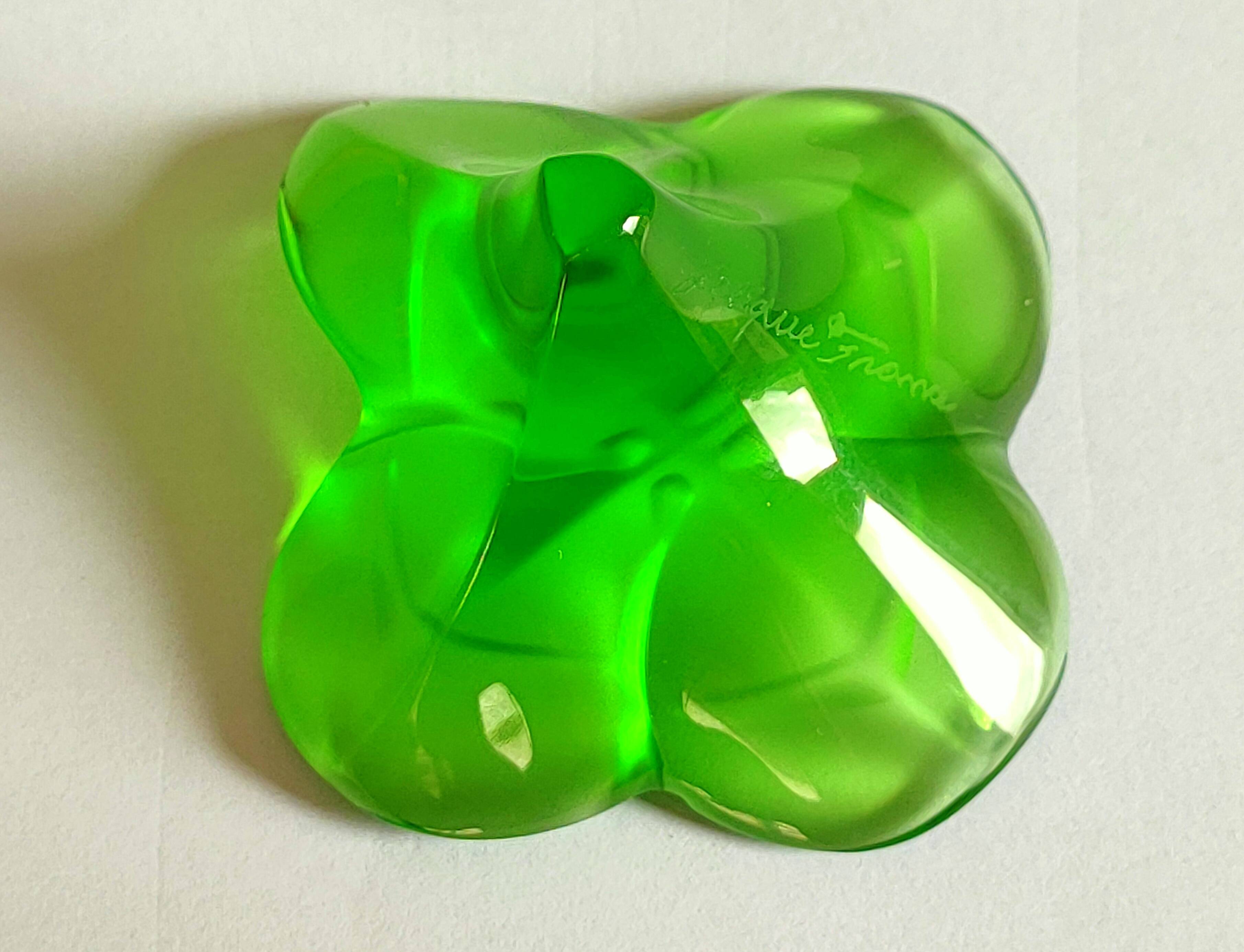 Trèfle à quatre feuilles lalique france modèle de marie-claude lalique 1994