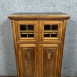 Cabinet bibliothéque style Louis XVI en noyer massif vers 1880