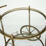 Vintage Brass Bar Cart by Cesare Lacca, Italy, 1950s.