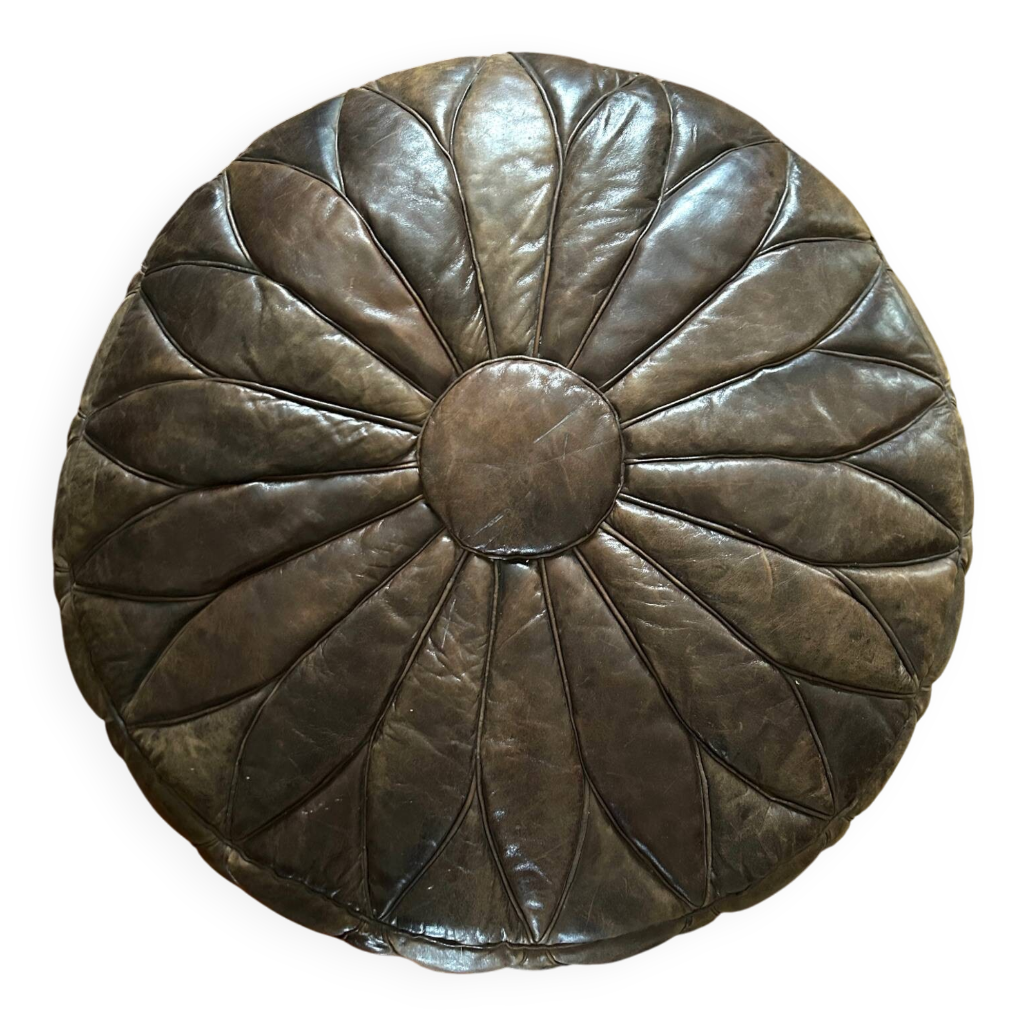Leather pouf 1970