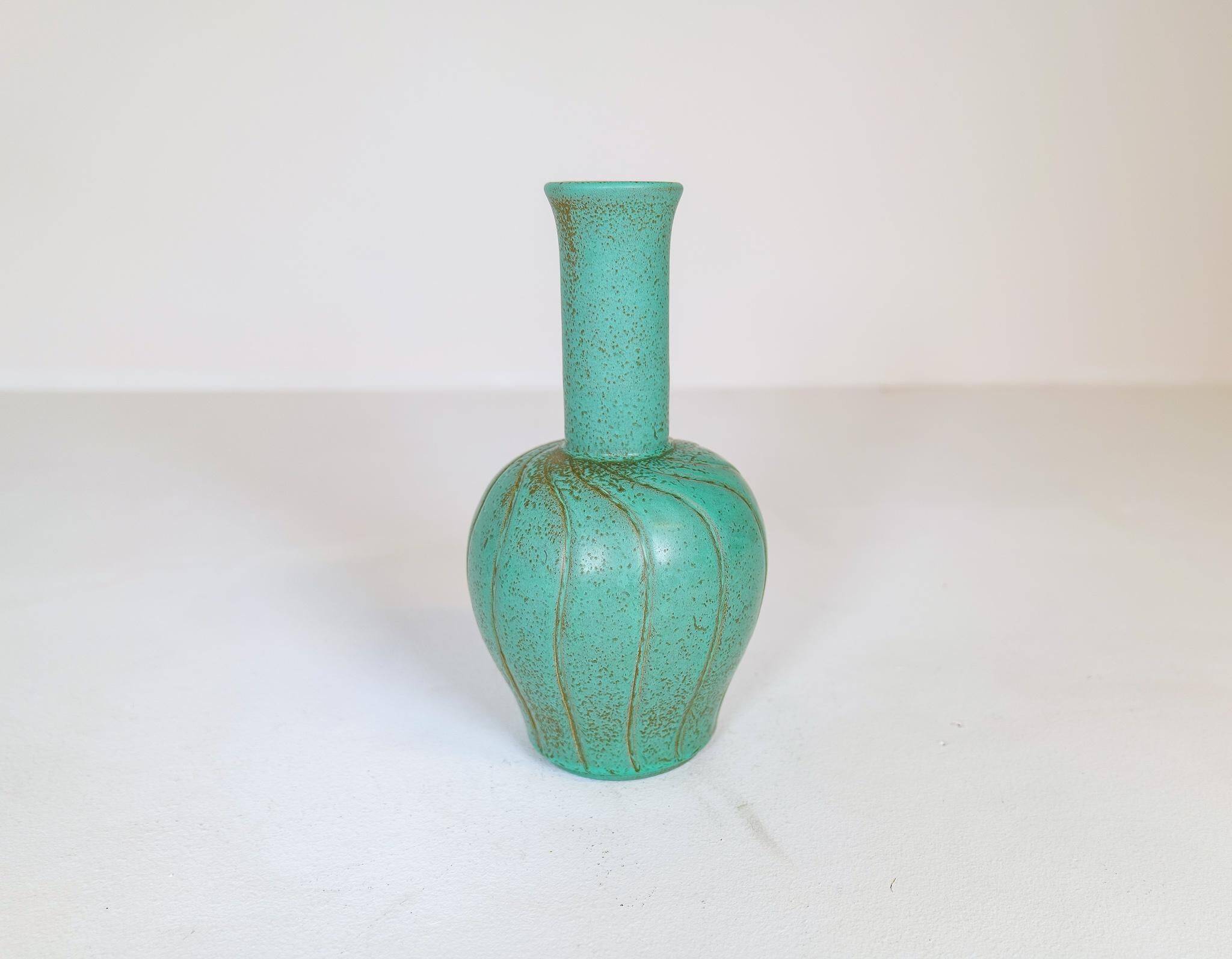 Vase en céramique Art Déco Bo Fajans Ewald Dahlskog, Suède, 1937