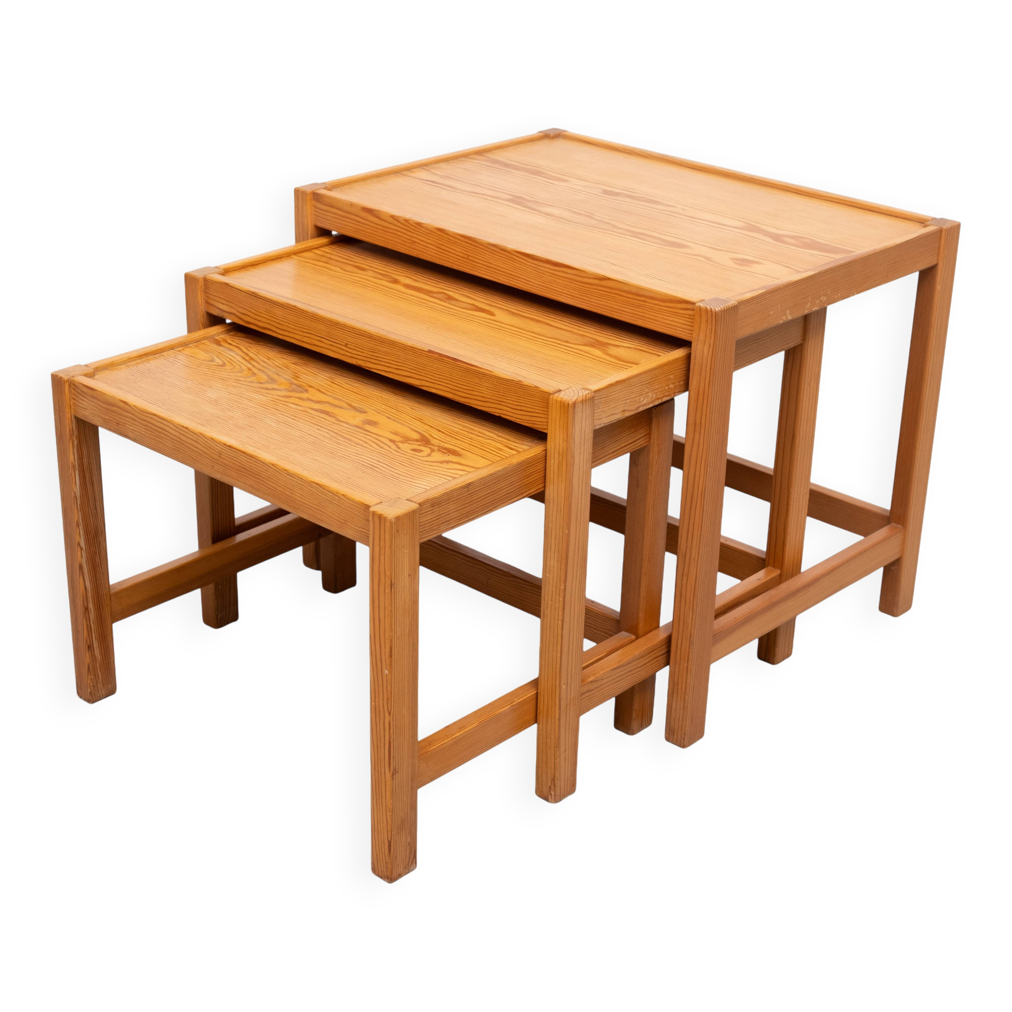 Solid Pine nesting tables Design Kurt Østervig 1960s Denmark