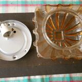 Old ceiling lamp vintage glass 70