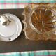 Old ceiling lamp vintage glass 70