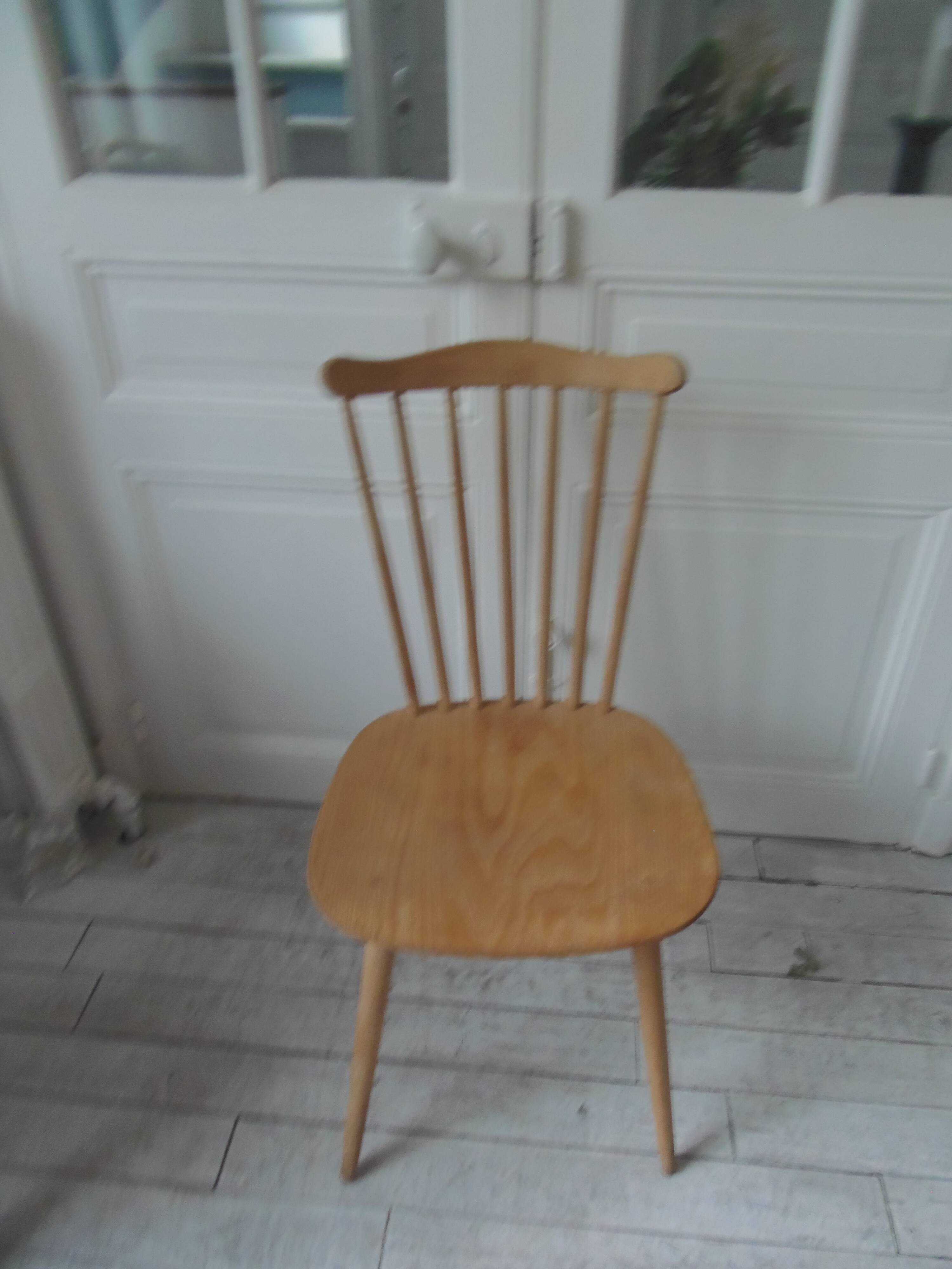 Vintage Scandinavian design chair in beech, waxed finish.