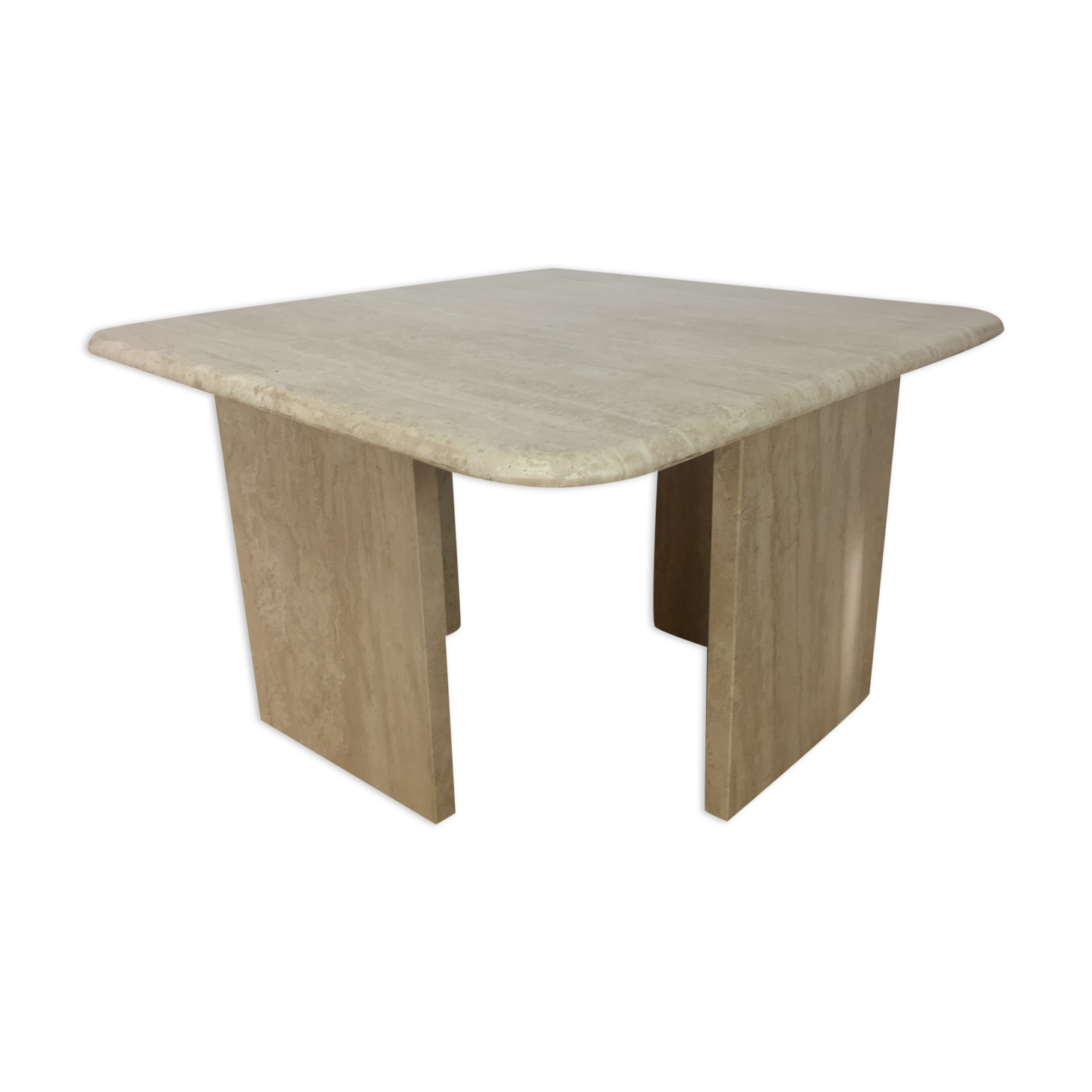 Square travertine coffee table