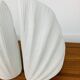 Pair of white ceramic coral vases, bookends