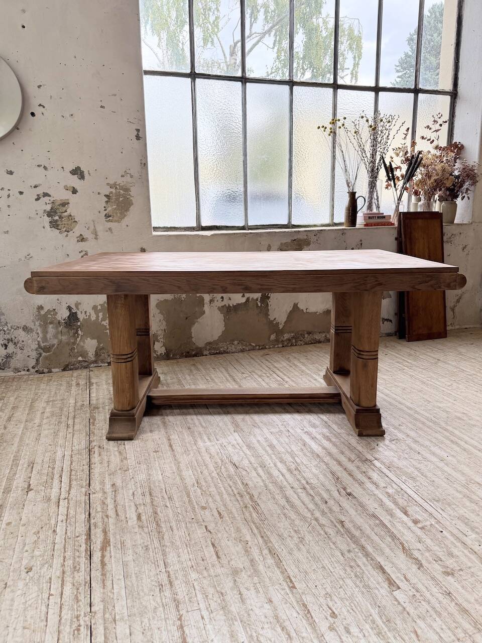 Table de repas chêne 1940 Dudouyt 240cm