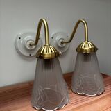Pair of swan neck wall lights