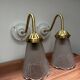 Pair of swan neck wall lights