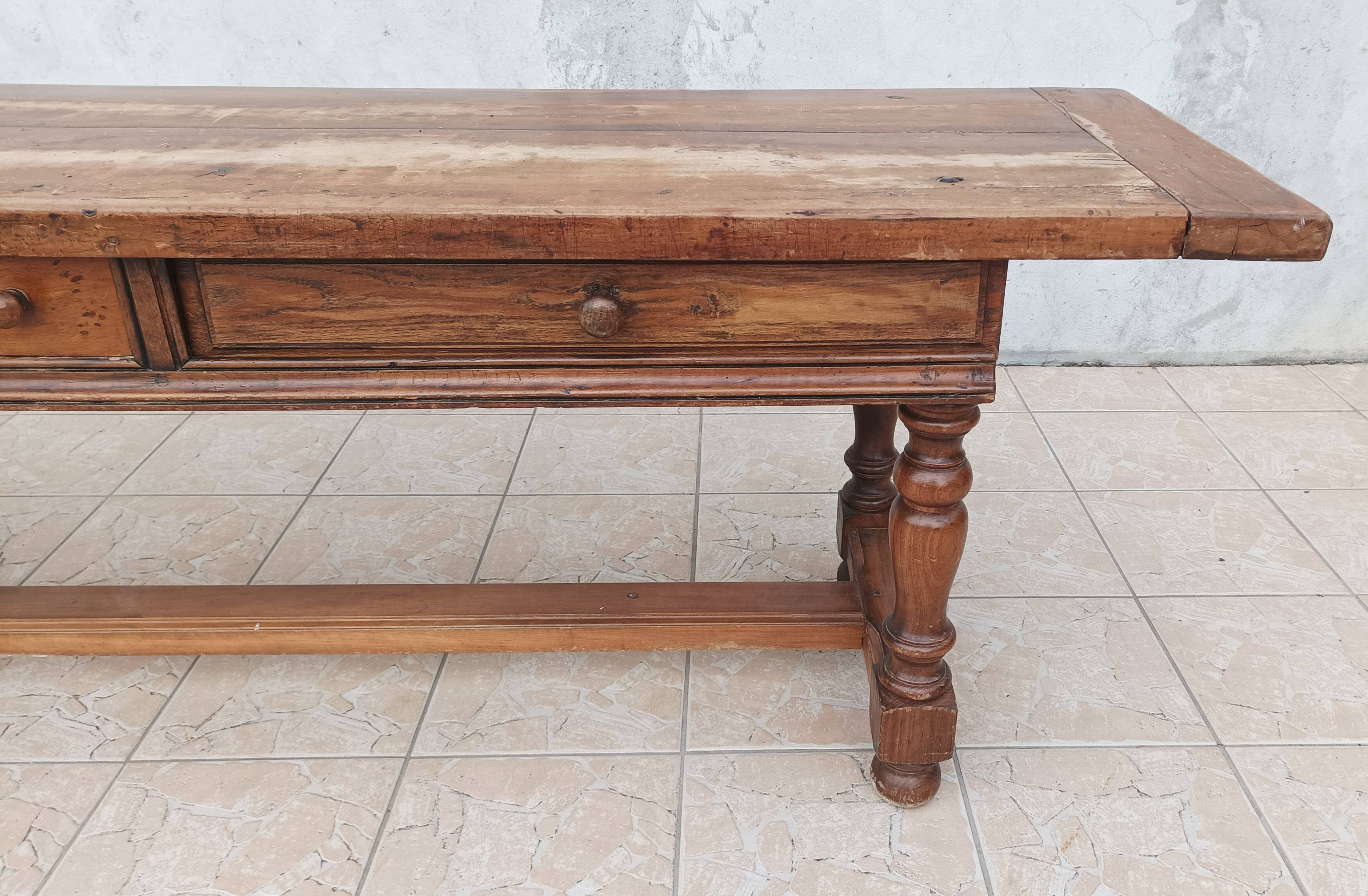 20th century walnut farmhouse table