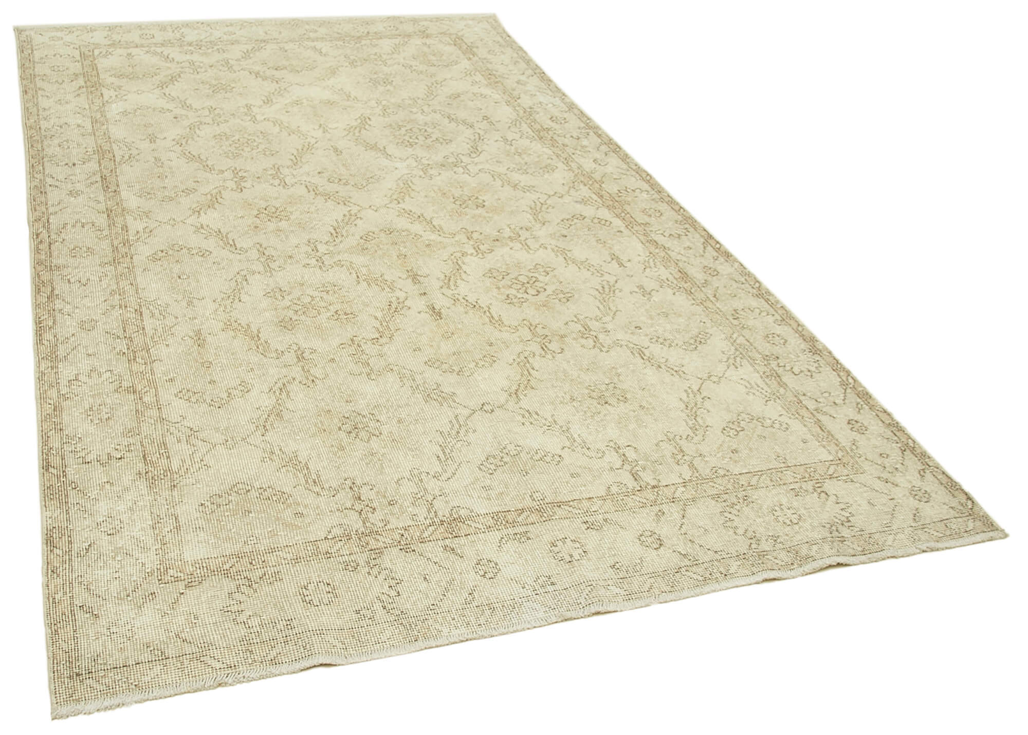 Handwoven contemporary anatolian beige rug 169 cm x 296 cm