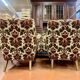 Vintage armchairs and sofa compass legs 1950 old floral pattern