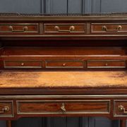 Mahogany cylinder desk nineteenth style Louis XVI red marble