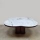 Midcentury travertine coffee table Jean Royère style
