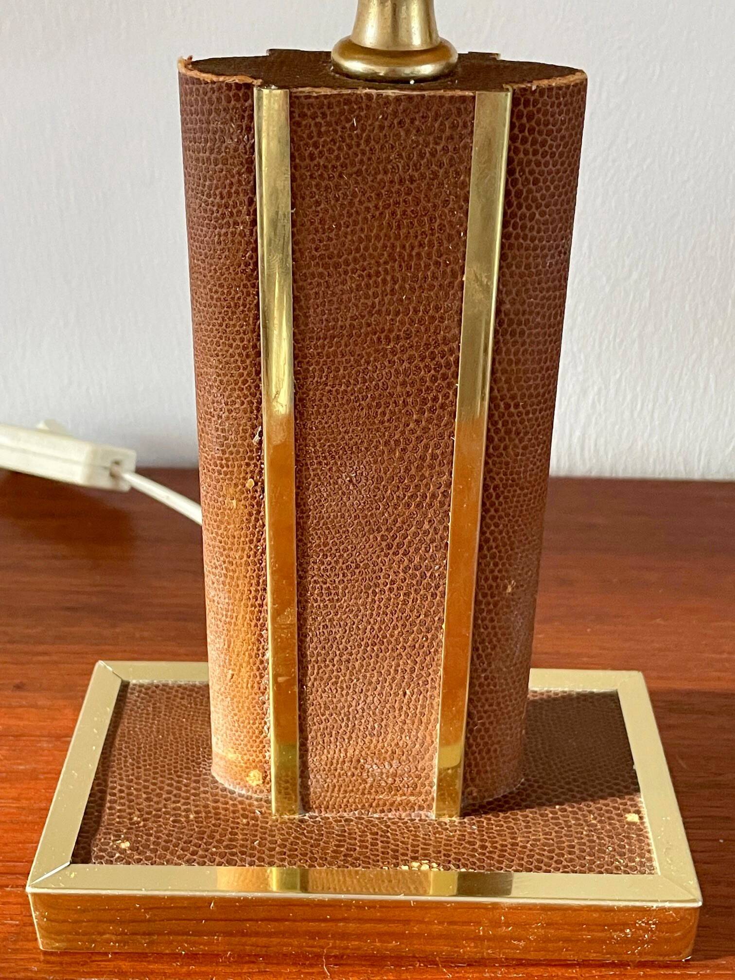 Vintage leather lamp by Robert Schuytener from the 1970s.